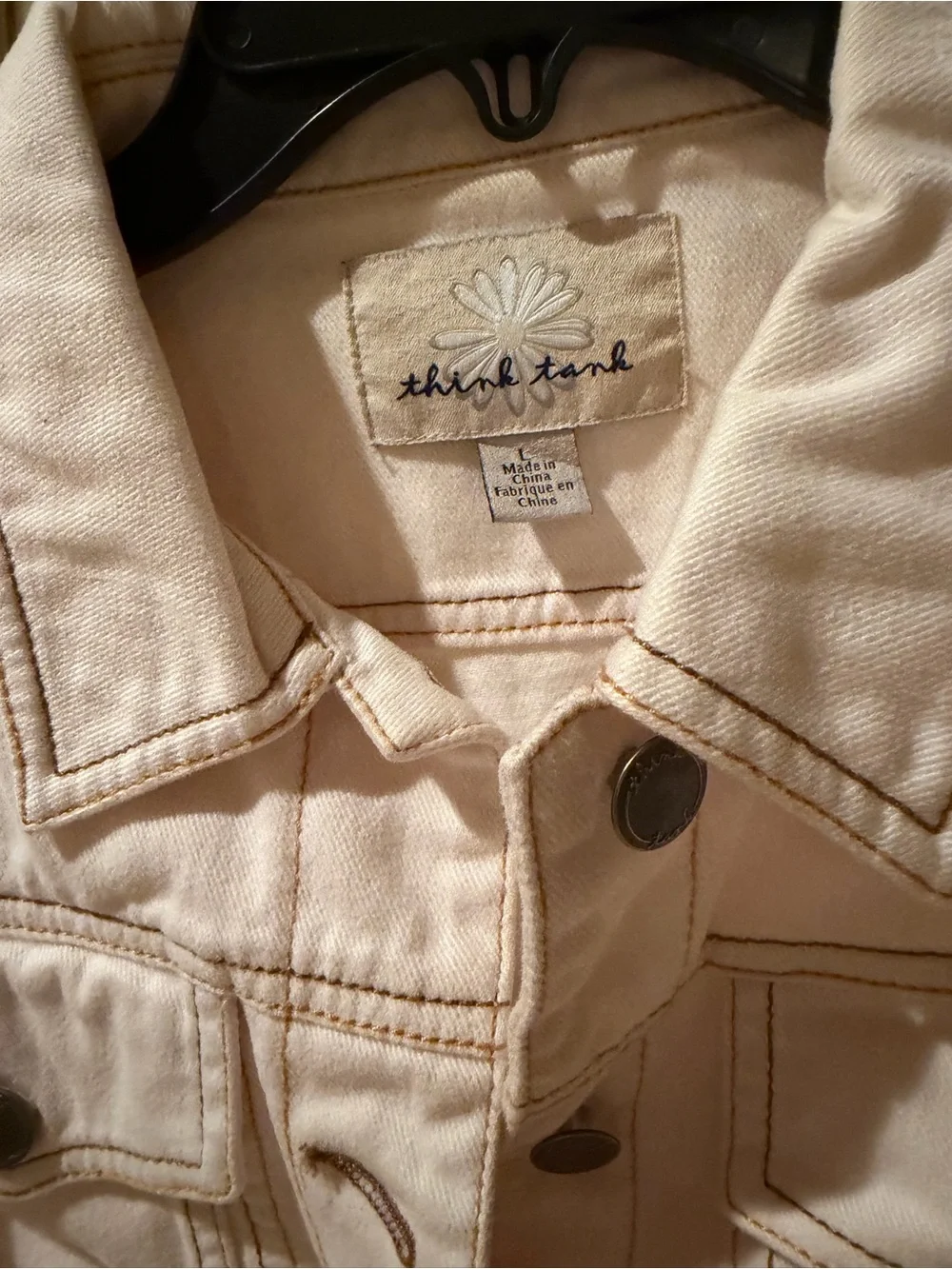 Light Pink Cropped Jean Jacket for Kids by Think Tank